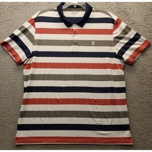 IZOD Polo Shirt Mens XL Multi‎ Striped Golf Performance Stretch Short Sleeve